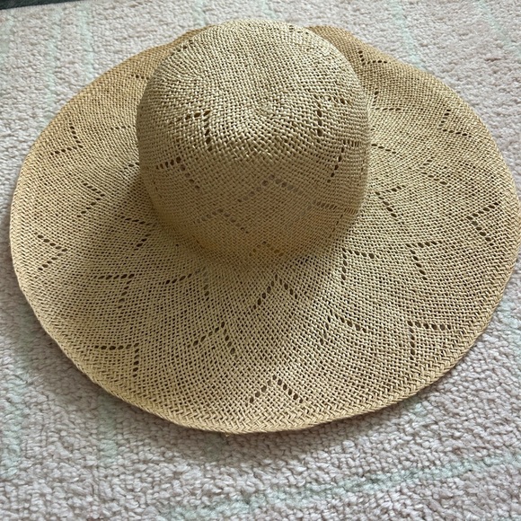 Laura Ashley Accessories - Vintage Laura Ashley Paper Sun Hat Cottage Core Prairie Made in Italy